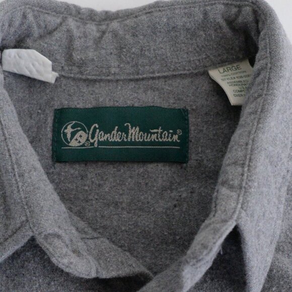 Vintage Gander Mountain Heavyweight Thick Cotton Outdoor Gray Button Up Shirt L - Picture 4 of 10